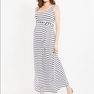 A Pea in the Pod Tie Front Maxi Maternity Dress -S